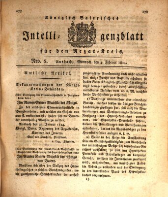 Königlich Bayerisches Intelligenzblatt für den Rezat-Kreis (Ansbacher Intelligenz-Zeitung) Mittwoch 4. Februar 1824