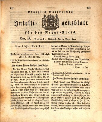 Königlich Bayerisches Intelligenzblatt für den Rezat-Kreis (Ansbacher Intelligenz-Zeitung) Mittwoch 5. Mai 1824