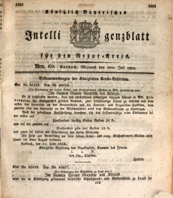 Königlich Bayerisches Intelligenzblatt für den Rezat-Kreis (Ansbacher Intelligenz-Zeitung) Mittwoch 30. Juli 1834