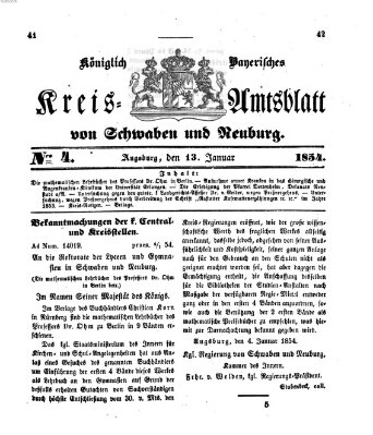 Königlich Bayerisches Kreis-Amtsblatt von Schwaben und Neuburg Freitag 13. Januar 1854