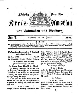 Königlich Bayerisches Kreis-Amtsblatt von Schwaben und Neuburg Dienstag 24. Januar 1854