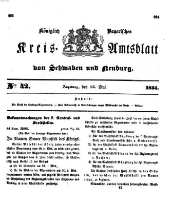 Königlich Bayerisches Kreis-Amtsblatt von Schwaben und Neuburg Dienstag 15. Mai 1855