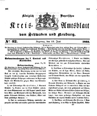 Königlich Bayerisches Kreis-Amtsblatt von Schwaben und Neuburg Freitag 15. Juni 1855