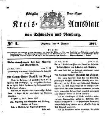 Königlich Bayerisches Kreis-Amtsblatt von Schwaben und Neuburg Freitag 9. Januar 1857