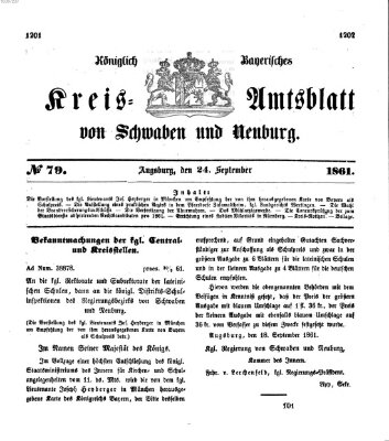 Königlich Bayerisches Kreis-Amtsblatt von Schwaben und Neuburg Dienstag 24. September 1861