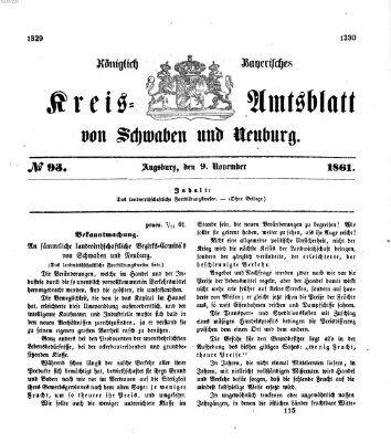 Königlich Bayerisches Kreis-Amtsblatt von Schwaben und Neuburg Samstag 9. November 1861
