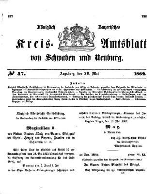 Königlich Bayerisches Kreis-Amtsblatt von Schwaben und Neuburg Freitag 30. Mai 1862