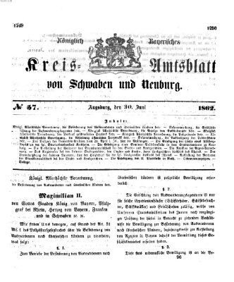 Königlich Bayerisches Kreis-Amtsblatt von Schwaben und Neuburg Montag 30. Juni 1862