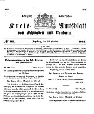 Königlich Bayerisches Kreis-Amtsblatt von Schwaben und Neuburg Dienstag 28. Oktober 1862