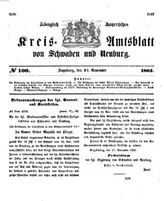 Königlich Bayerisches Kreis-Amtsblatt von Schwaben und Neuburg Freitag 21. November 1862