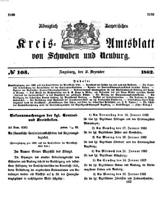 Königlich Bayerisches Kreis-Amtsblatt von Schwaben und Neuburg Dienstag 2. Dezember 1862