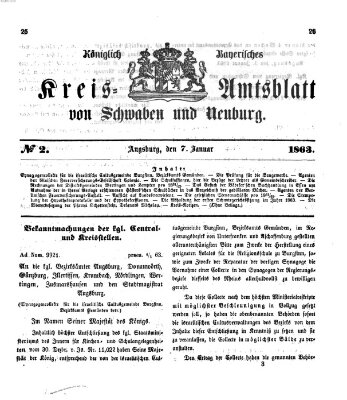Königlich Bayerisches Kreis-Amtsblatt von Schwaben und Neuburg Mittwoch 7. Januar 1863