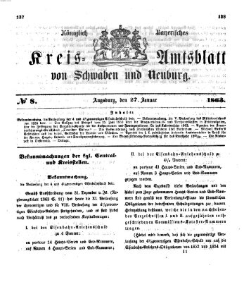 Königlich Bayerisches Kreis-Amtsblatt von Schwaben und Neuburg Dienstag 27. Januar 1863
