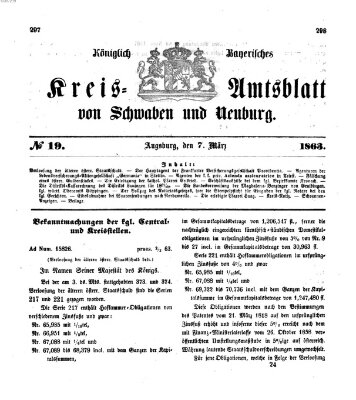 Königlich Bayerisches Kreis-Amtsblatt von Schwaben und Neuburg Samstag 7. März 1863