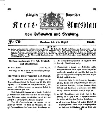 Königlich Bayerisches Kreis-Amtsblatt von Schwaben und Neuburg Dienstag 26. August 1856