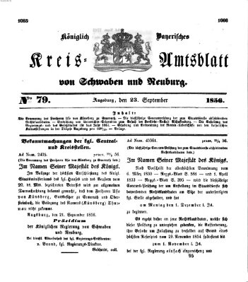 Königlich Bayerisches Kreis-Amtsblatt von Schwaben und Neuburg Dienstag 23. September 1856