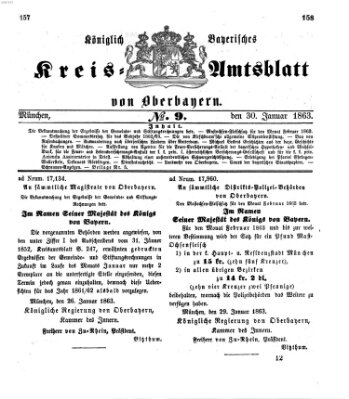 Königlich-bayerisches Kreis-Amtsblatt von Oberbayern (Münchner Intelligenzblatt) Freitag 30. Januar 1863