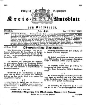Königlich-bayerisches Kreis-Amtsblatt von Oberbayern (Münchner Intelligenzblatt) Dienstag 12. Mai 1863