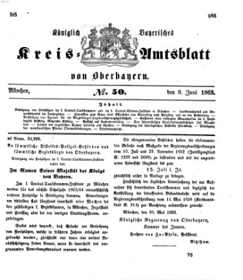 Königlich-bayerisches Kreis-Amtsblatt von Oberbayern (Münchner Intelligenzblatt) Dienstag 9. Juni 1863