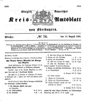 Königlich-bayerisches Kreis-Amtsblatt von Oberbayern (Münchner Intelligenzblatt) Freitag 10. August 1866