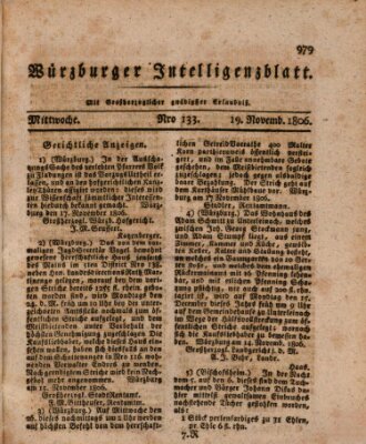 Würzburger Intelligenzblatt Mittwoch 19. November 1806