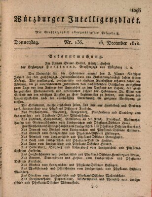 Würzburger Intelligenzblatt Donnerstag 13. Dezember 1810