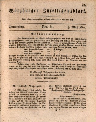 Würzburger Intelligenzblatt Donnerstag 9. Mai 1811