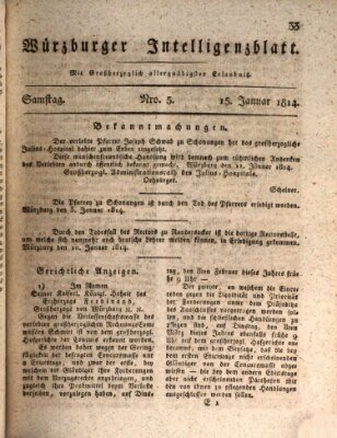 Würzburger Intelligenzblatt Samstag 15. Januar 1814