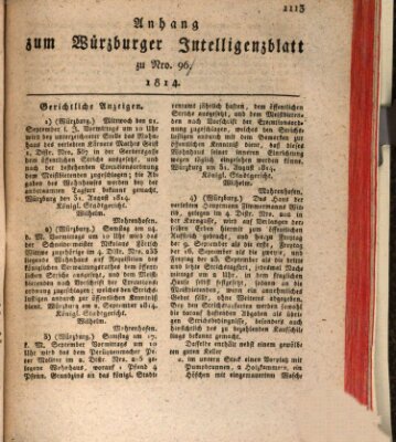Würzburger Intelligenzblatt Dienstag 13. September 1814