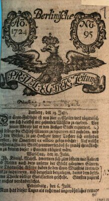 Berlinische privilegirte Zeitung Dienstag 8. August 1724