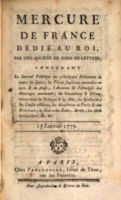 Mercure de France Freitag 15. Januar 1779