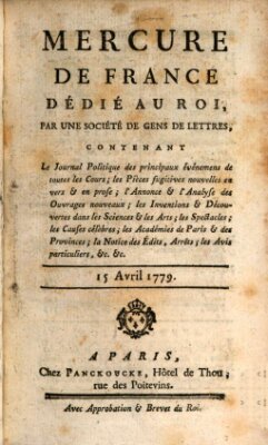 Mercure de France Donnerstag 15. April 1779