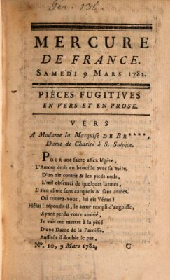 Mercure de France Samstag 9. März 1782