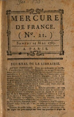 Mercure de France Samstag 24. Mai 1783