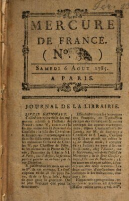 Mercure de France Samstag 6. August 1785