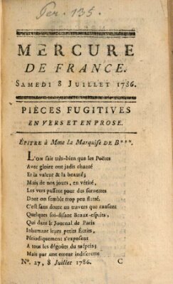 Mercure de France Samstag 8. Juli 1786