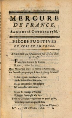 Mercure de France Samstag 28. Oktober 1786