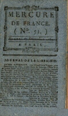 Mercure de France Samstag 6. Januar 1787