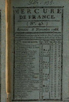 Mercure de France Samstag 8. November 1788