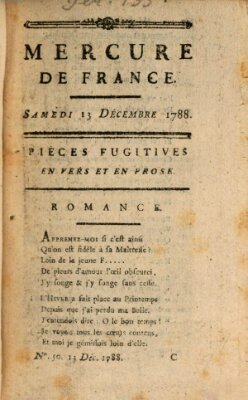 Mercure de France Samstag 13. Dezember 1788