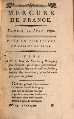 Mercure de France Samstag 12. Juni 1790