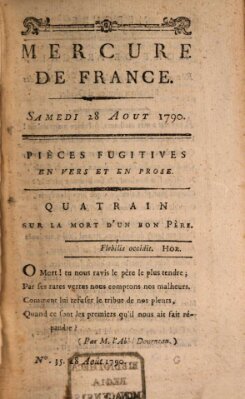 Mercure de France Samstag 28. August 1790
