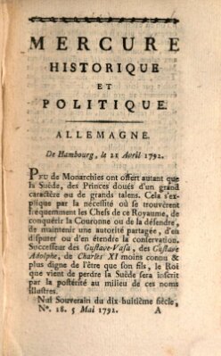 Mercure de France Samstag 5. Mai 1792