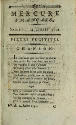 Mercure de France Samstag 14. Juli 1792