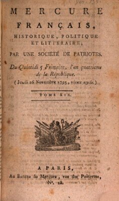 Mercure de France Donnerstag 26. November 1795