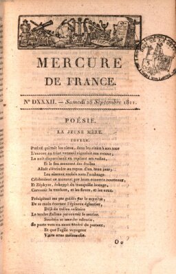 Mercure de France Samstag 28. September 1811