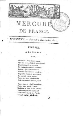 Mercure de France Samstag 2. November 1811