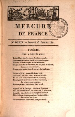 Mercure de France Samstag 25. Januar 1812
