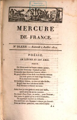 Mercure de France Samstag 4. Juli 1812
