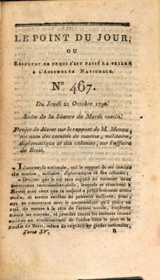 Le point du jour ou Résultat de ce qui s'est passé la veille à l'Assemblée Nationale Donnerstag 21. Oktober 1790
